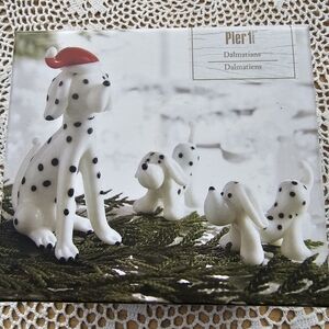Pier 1 Dalmatian Dog Art Glass- White and Black Used